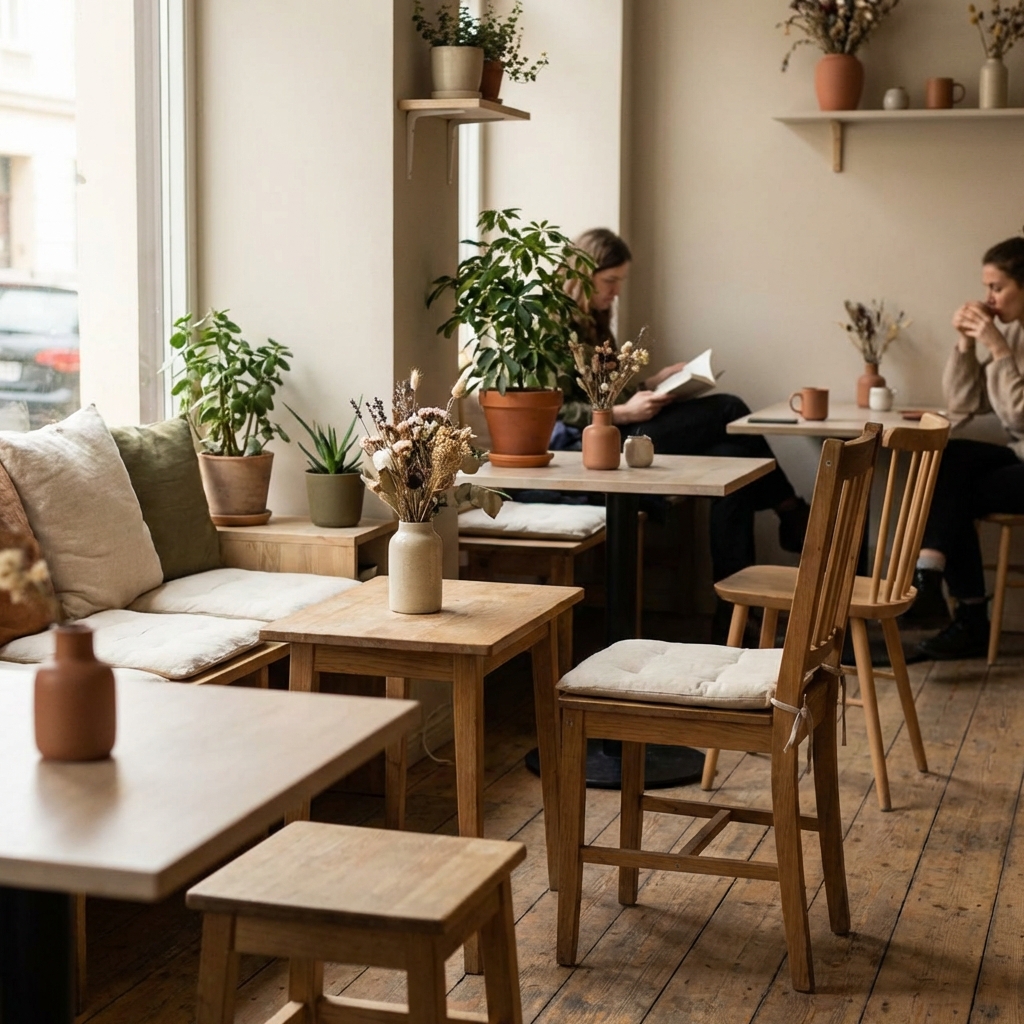 The Silent Café Movement: Why We Are Seeking Pockets of Absolute Peace - silent cafes - Image 1: A high-quality, minimal, and aesthetic scene representing the silent café movement: why we are seeking pockets of absolute peace.