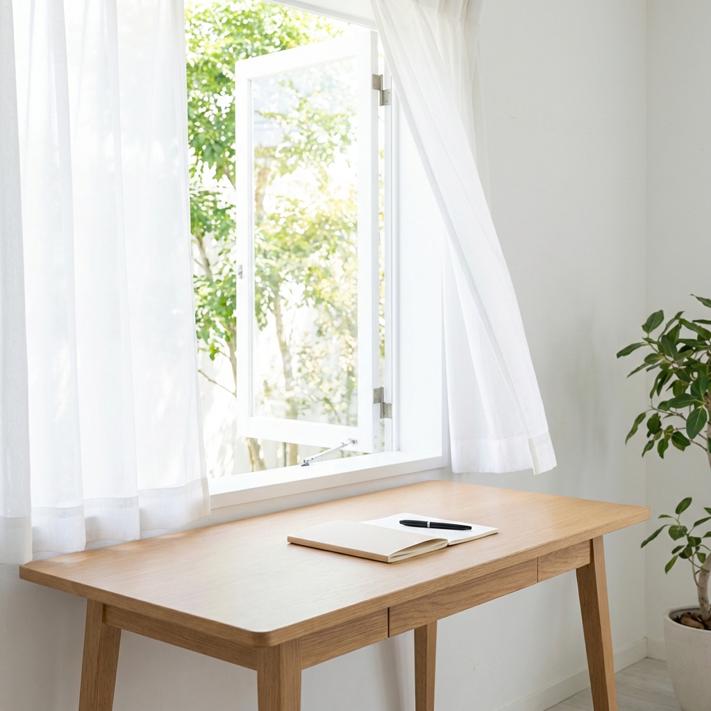 Morning Stillness morning stillness - Image 3: a calm, minimal scene with soft neutral tones representing mindfulness.