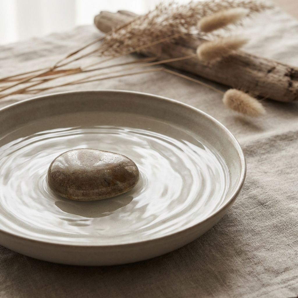 Walking Meditation - walking meditation benefits - Image 2: A high-quality, minimal, and aesthetic scene with soft neutral tones and natural elements, representing walking meditation.