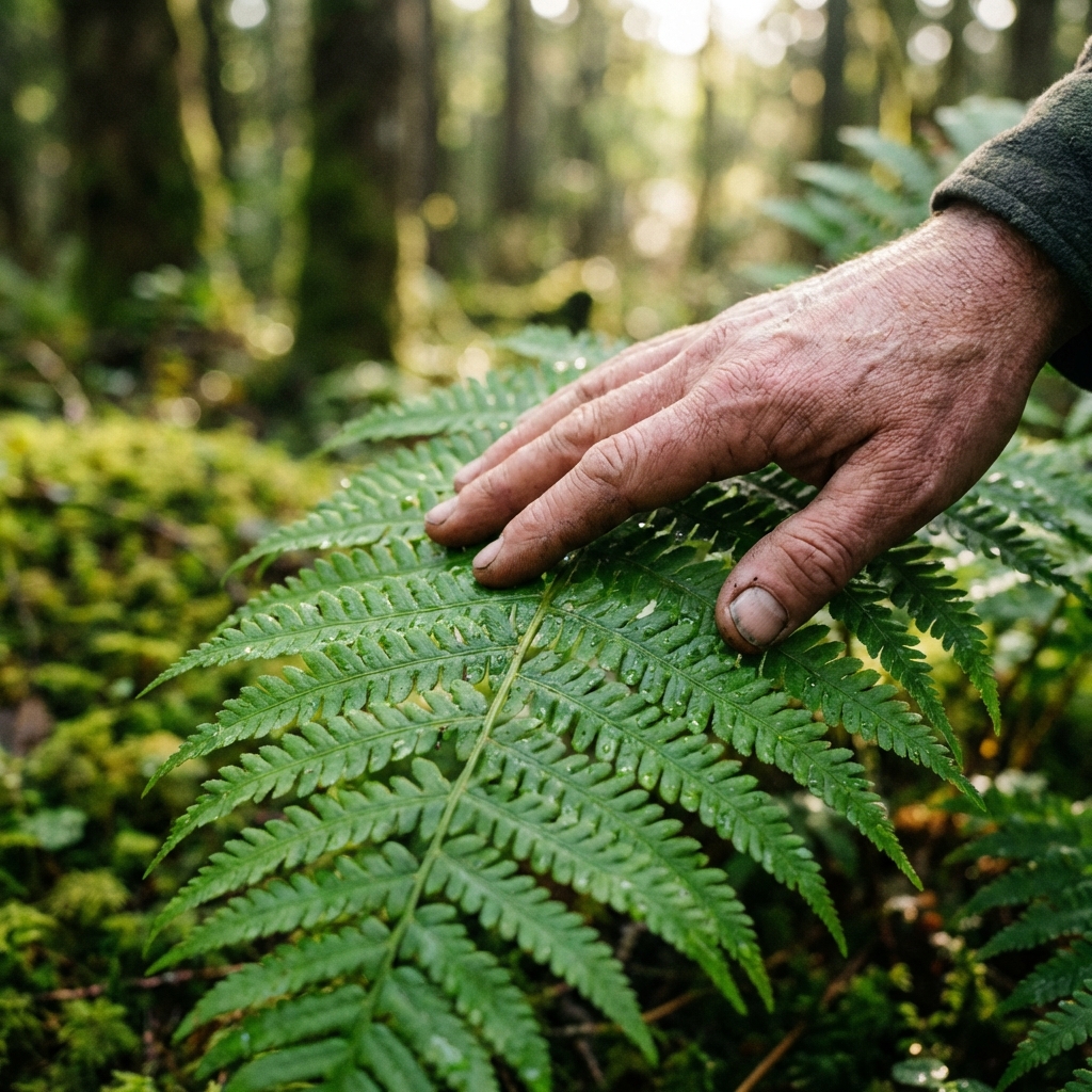 Forest Bathing - forest bathing benefits - Image 4: A high-quality, minimal, and aesthetic scene with soft neutral tones and natural elements, representing forest bathing.